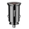 Adaptér do auta Baseus CCALL-YS01 Circular USB+USB-C 30W čierny