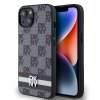 Zadný kryt DKNY PU Leather Checkered Pattern and Stripe pre iPhone 14 Black
