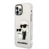 Karl Lagerfeld IML Glitter Karl and Choupette NFT Zadný kryt pre iPhone 12/12 Pro Transparent