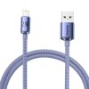 Dátový kábel Baseus CAJY000005 Crystal Shine Series USB - Lightning 20W 1,2 m fialový