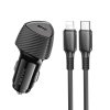 Rychlonabíjačka do auta Borofone BZ31B Solid + Lightning dátový kábel 30W čierna