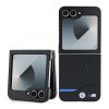 Zadný kryt BMW M PU Carbon Blue Line pre Samsung Galaxy Z Flip 6 Black