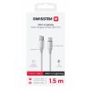 Dátový kábel Swissten Textile II USB-C - Lightning 1,5 m biely