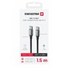 Dátový kábel Swissten Textile II USB-C na USB-C 1,5 m čierny