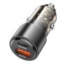 Adaptér do auta Borofone BZ20A Smart s funkciou rýchleho nabíjania Dual 83W priehľadný-čierny