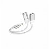Nabíjací audio adaptér Swissten Lightning - 2x Lightning 0,12 m biely