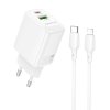 Rýchlonabíjačka Borofone BN29 Fuente s dátovým káblom Lightning 30W Dual biela