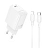 Rýchlonabíjačka Borofone BN28 Fuente s dátovým káblom USB-C 30W biela