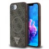 Zadný kryt Guess PU 4G Strass Triangle Metal Logo pre iPhone 16e Brown