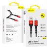 Dátový kábel Blavec Raptor pletený USB-A - USB-C 3A 2m Apple CarPlay/Android Auto (CRA-UC3BR20) black-red