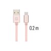 Dátový kábel Swissten USB-C (Type-C) 0,2m ružový