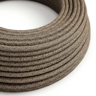 Retro kabel s textilním opletem Melange Brown RN04