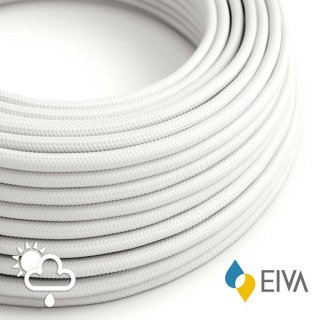 Bílý venkovní textilní kabel 2x1mm OptiGloss SM01 | lesklý efekt