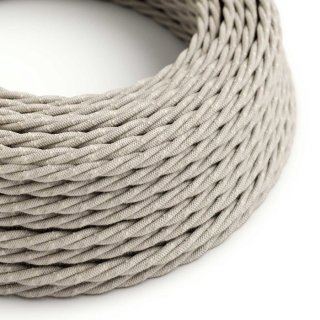 Retro kabel kroucený s textilním opletem Melange White TN01