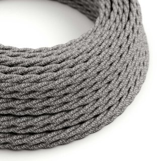 Retro kabel kroucený s textilním opletem Melange Grey TN02