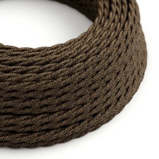 Retro kabel kroucený s textilním opletem Melange Brown TN04