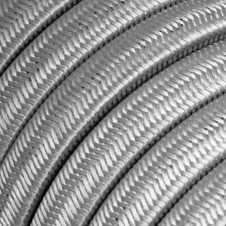 Stříbrný textilní kabel 2x1,5mm RyonGloss CM02 | lesklý efekt