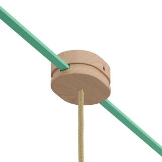 Dřevěná stropní rozbočovací krytka 110x80mm - se třemi otvory pro světelný řetěz a FILÉ systém