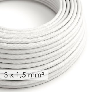 Bílý textilní kabel 3x1,5mm OptiGloss RM01 | lesklý efekt