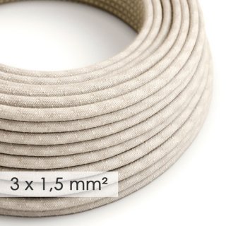 Retro kabel s textilním opletem Melange White RN01