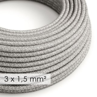 Retro kabel s textilním opletem Melange Grey RN02