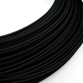 Slaboproudý látkový kabel černý RM04 - hedvábný