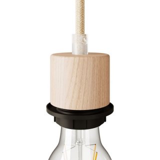 Dřevěná objímka E27 se závitem pro stínidlo Wood Cylinder