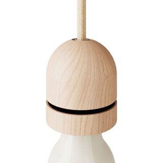 Dřevěná objímka E27 se závitem pro stínidlo Wood Dome