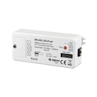 Převodník ZigBeee DALI nebo 0/1-10V s funkcí PUSH-DIM SR-2421-ZG-PUSH