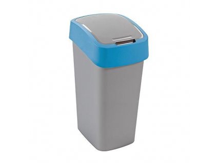 Kôš Curver. FLIP BIN 9 lit., šedostrieborný/modrý, na odpad