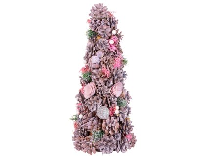 Stromček MagicHome Vianoce, ozdobený, ružový, 40 cm