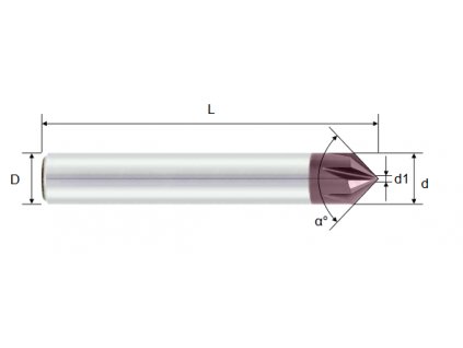 karbidový srážeč G550 vhodný do všech materiálů pr.10, 60°, 6zubů
