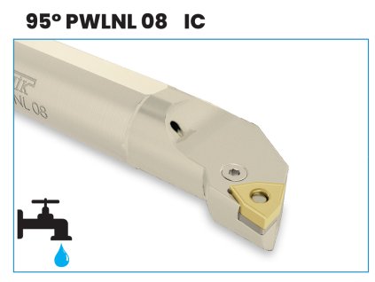 Soustružnický nůž vnitřní s chlazením A25S PWLNL 08 pro destičky WNM.0804.. (levý)