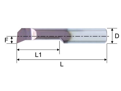 Vnitřní karbidový mini nůž pro minimální průměr díry 4mm (pravý)