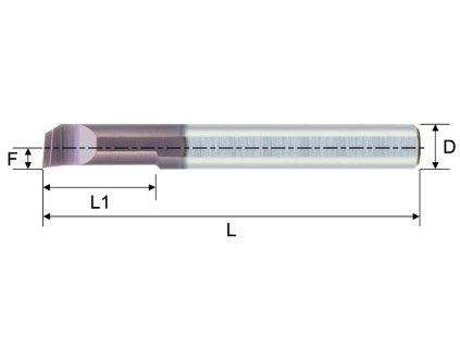Vnitřní karbidový mini nůž pro minimální průměr díry 2mm (pravý) 22°