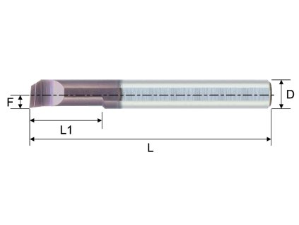 Vnitřní karbidový mini nůž pro minimální průměr díry 6,1mm (pravý) 7°