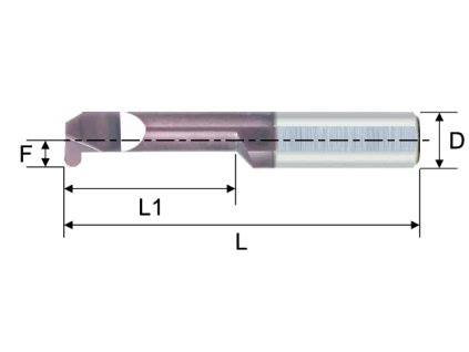 Vnitřní karbidový mini nůž drážkovací pro min díru 5,1mm (pravý) H1,2mm W1