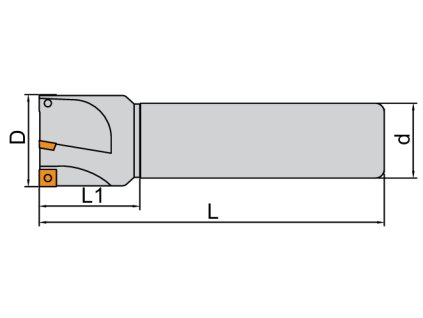 Stopková fréza D20, 3zuby pro destičky SPMG0602- 20x30x120x20