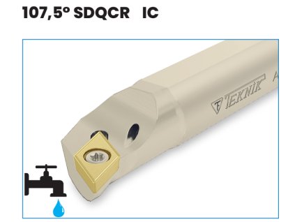 Soustružnický nůž A16M SDQCR 07 s chlazením pro destičky DC.. 0702.. (pravý)