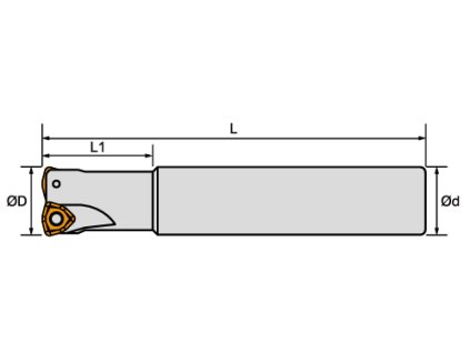 Vysokorychlostní stopková fréza CXWNE pr. 32 pro destičky WNMX09T3 3z