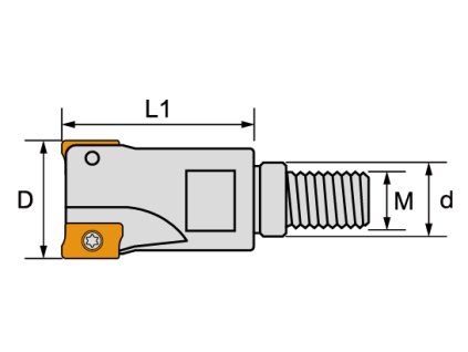 Plátková 90° 3 zubá fréza se závitem M16 průměr 32 pro destičky W390 11T3