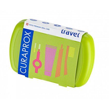 Travel set zelený - Zubní a mezizubní kartáček a pasta na zuby