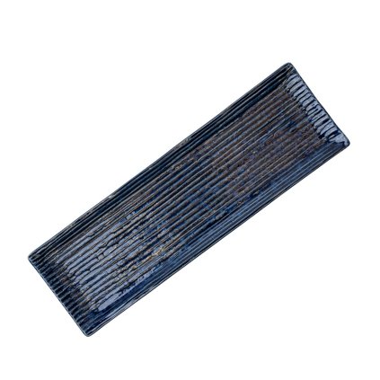 Tálaló tányér CONTOUR 33x10,5 cm, kék, kerámia, MIJ