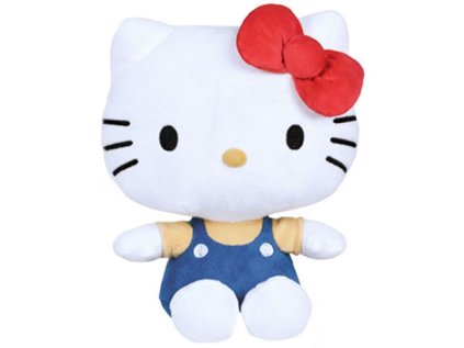 Hello Kitty 50th Anniversary Plush Figure Red Bow Blue Pants 25 cm