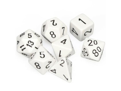 Sada kociek na RPG: Chessex - White Opaque (7 ks)