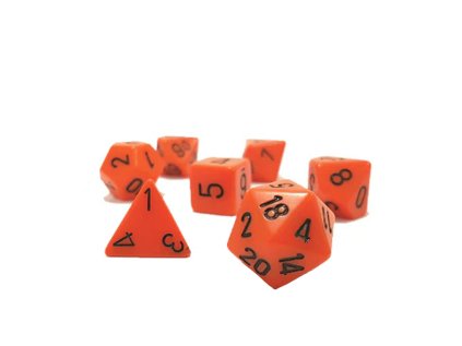 Sada kociek na RPG: Orange - Black Opaque (7 ks)