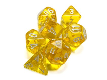 Sada kociek na RPG: Chessex - Yellow Translucent (7 ks)