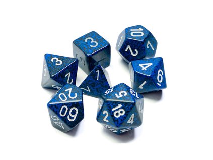 Sada kociek na RPG: Chessex - Stealth Speckled Opaque (7 ks)