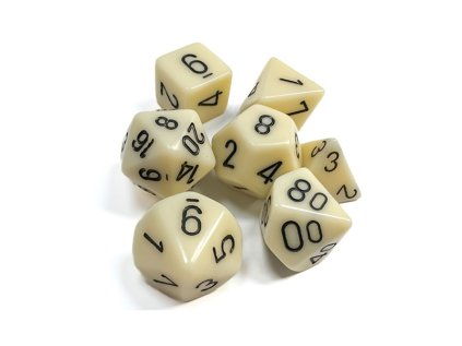 Sada kociek na RPG: Chessex - Ivory Opaque (7 ks)