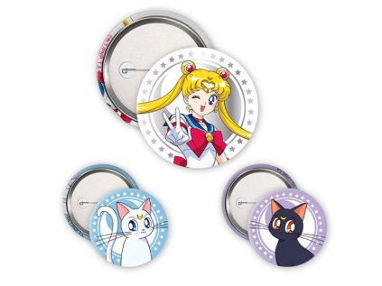 Sailor Moon: Sailor Moon, Luna & Artemis Odznaky 3-Pack